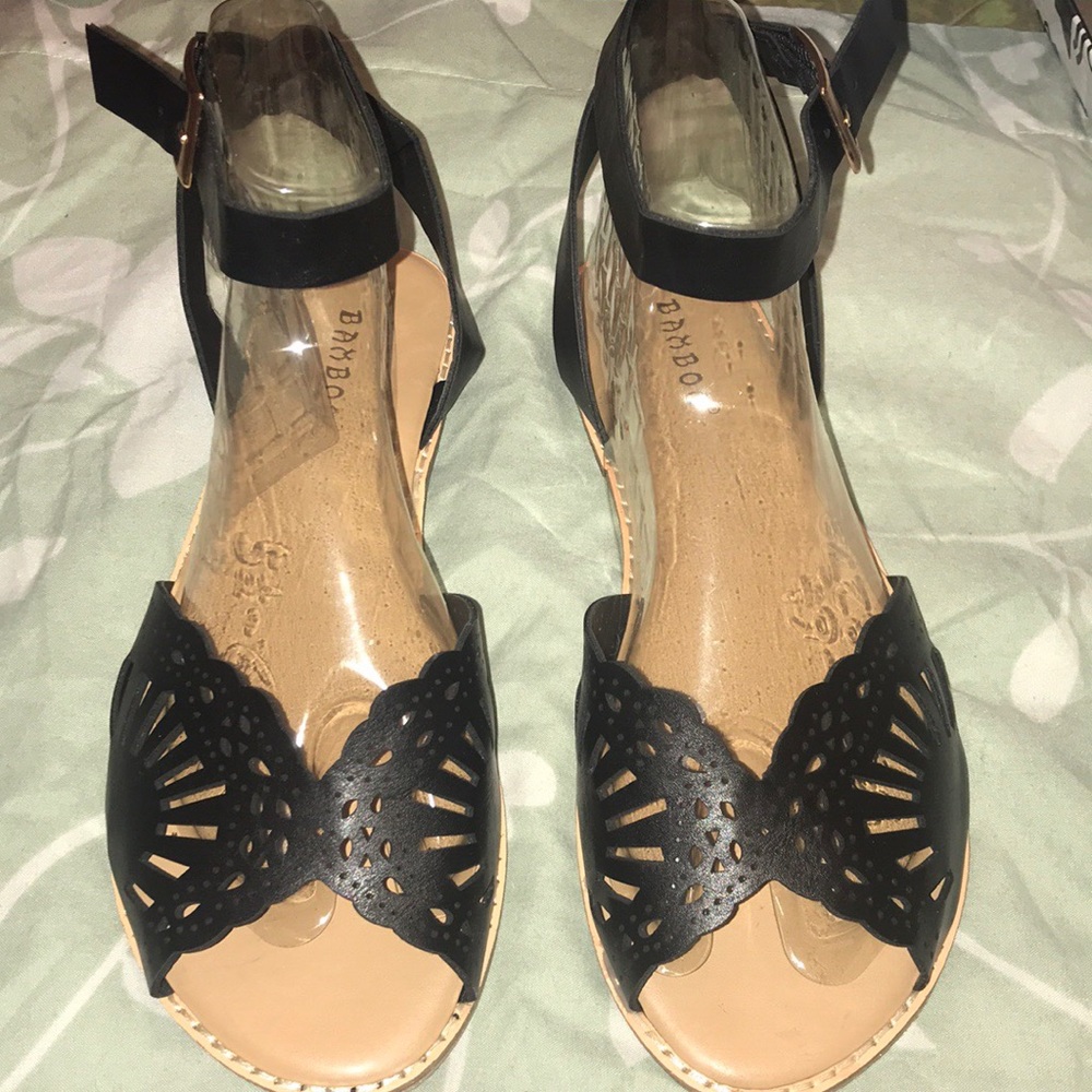 Black ankle strap sandals